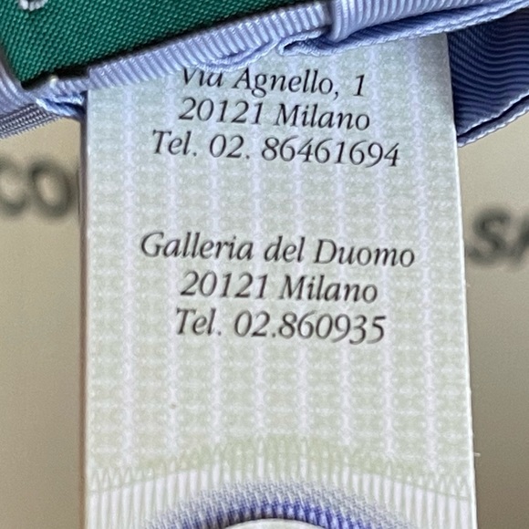 Andrew Ties, vintage made in Italy, blue silk tie NWT - Picture 5 of 5